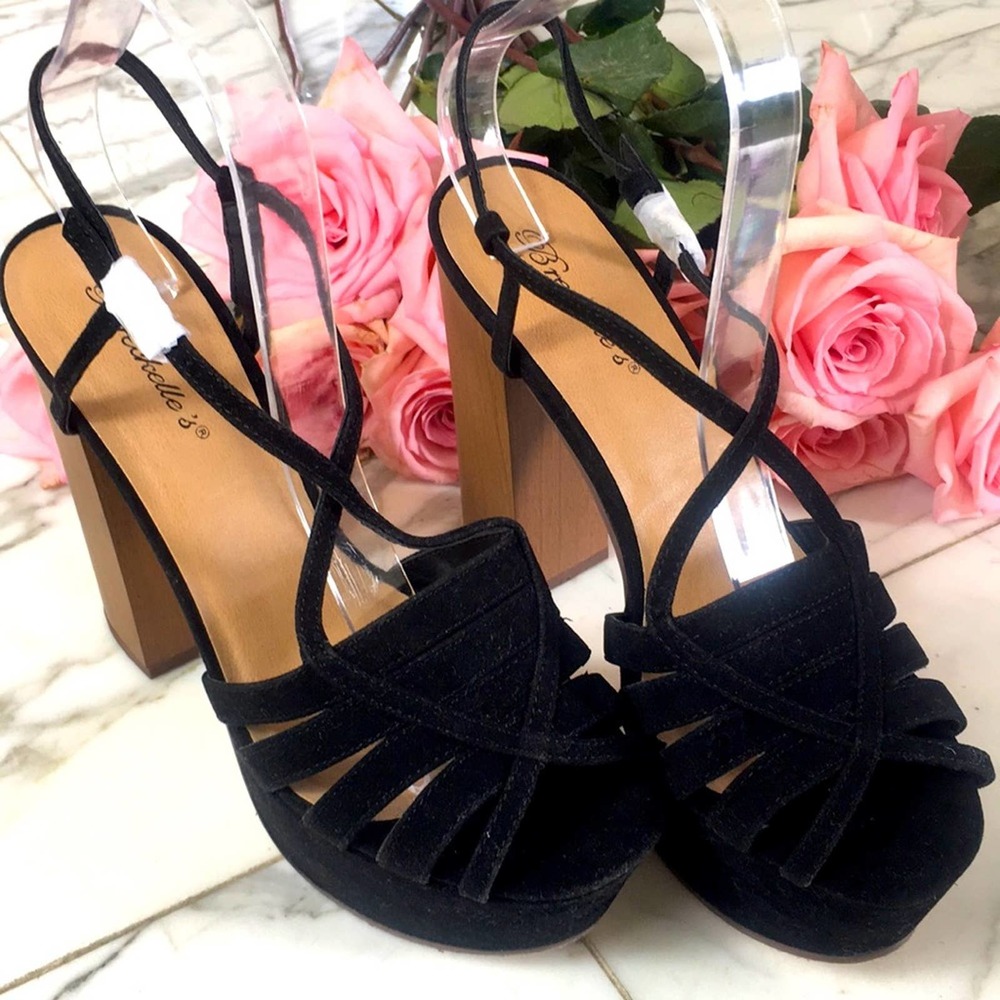 Platform Heels Girly Dolly Open Toe Heels NWT 9